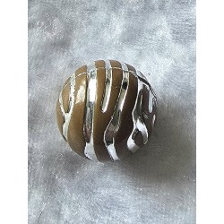Kunststoff Perle braun/silber
