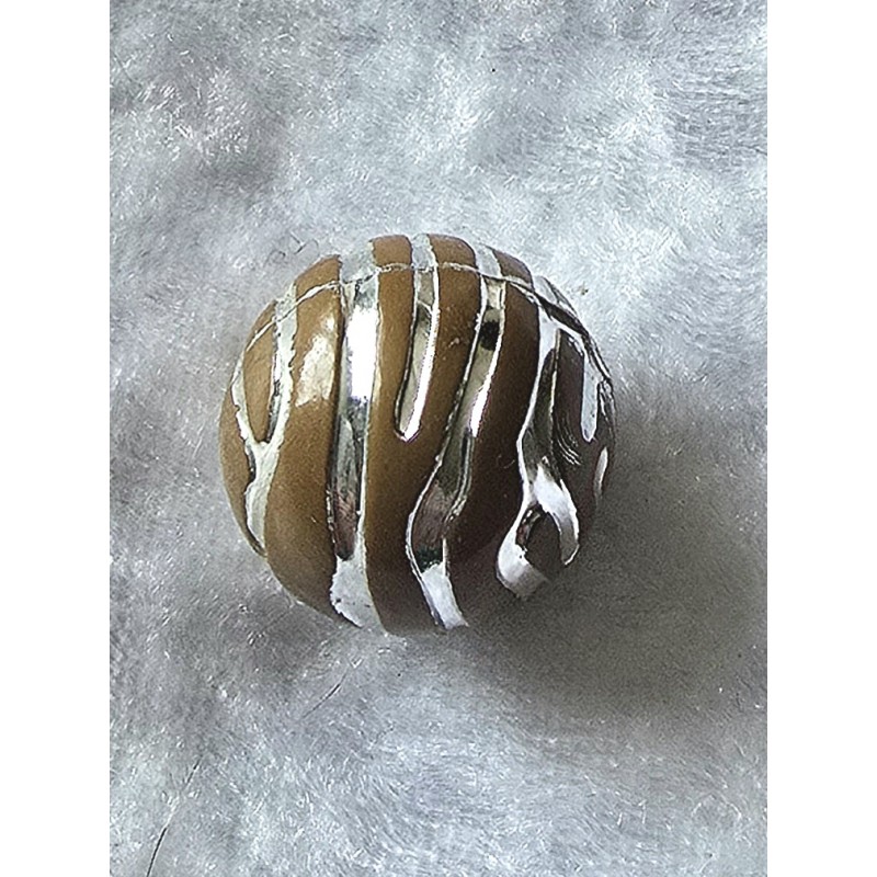 Kunststoff Perle braun/silber