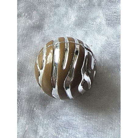 Kunststoff Perle braun/silber