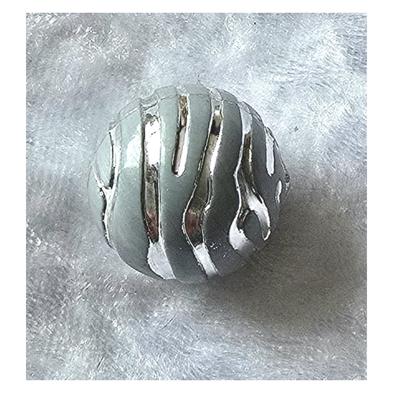 Kunststoff Perle grau/silber