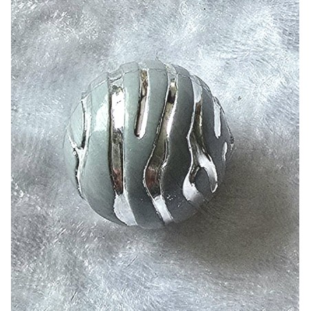 Kunststoff Perle grau/silber