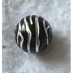Kunststoff Perle schwarz/silber
