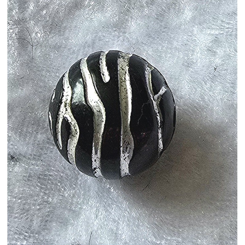 Kunststoff Perle schwarz/silber