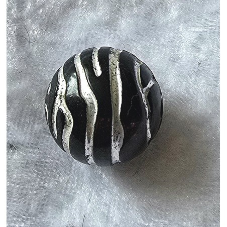 Kunststoff Perle schwarz/silber
