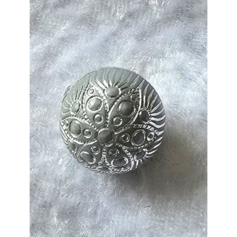 Kunststoff Perle grau/silber Muster