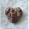 Kunststoff Perle Herz beige/rot