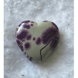 Kunststoff Perle Herz beige/violette
