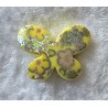 Kunststoff Perle Schmetterling gelb/glitzer