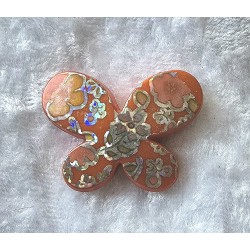 Kunststoff Perle Schmetterling orange/glitzer