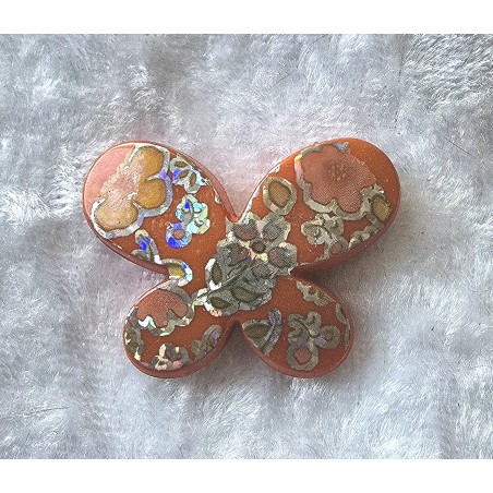Kunststoff Perle Schmetterling orange/glitzer