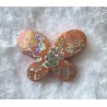 Kunststoff Perle Schmetterling orange/glitzer