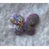 Kunststoff Perle Schmetterling lila/glitzer