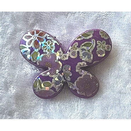 Kunststoff Perle Schmetterling violette/glitzer