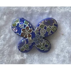 Kunststoff Perle Schmetterling blau/glitzer
