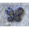 Kunststoff Perle Schmetterling blau/glitzer