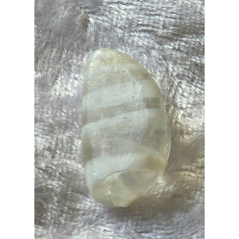 Glas Perle Nugget weiss/transparent