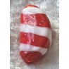 Glas Perle Nugget weiss/rot