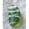 Glas Perle Nugget weiss/grün
