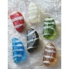 Glas Perle Nugget weiss/schwarz