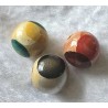 Holz Perle rund orange/rot/weinrot