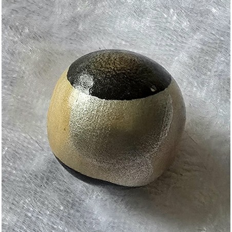 Holz Perle rund natur/silber/schwarz