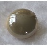 Kunststoff Perle flach beige-grau
