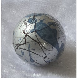 Kunststoff Perle silber/türkis