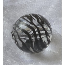 Kunststoff Perle transparent/schwarz
