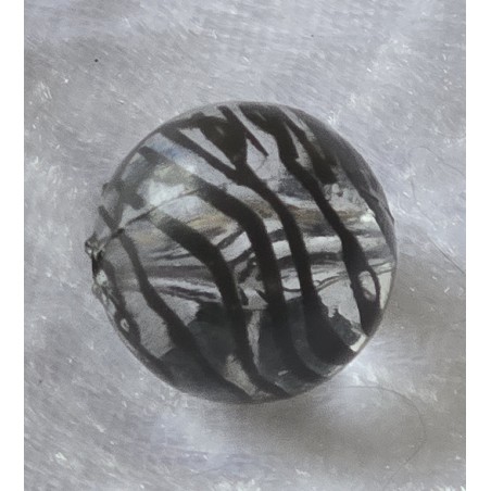 Kunststoff Perle transparent/schwarz