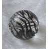 Kunststoff Perle transparent/schwarz