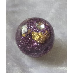 Kunststoff Perle violette/gold/silberfarbig