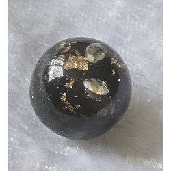 Kunststoff Perle schwarz/gold/silberfarbig