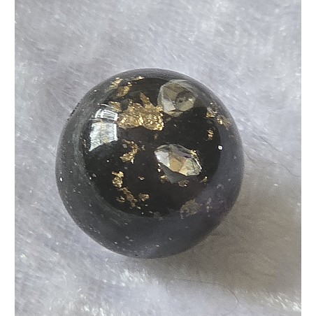 Kunststoff Perle schwarz/gold/silberfarbig
