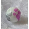 Kunststoff Perle weiss/grau/pink
