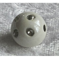 Kunststoff Strassperle mit Schimmer weiss