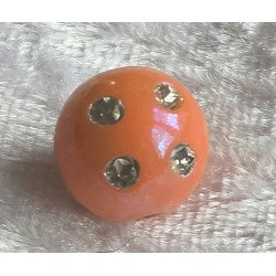 Kunststoff Strassperle mit Schimmer orange