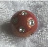 Kunststoff Strassperle mit Schimmer weinrot