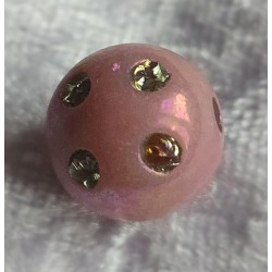 Kunststoff Strassperle mit Schimmer rosa
