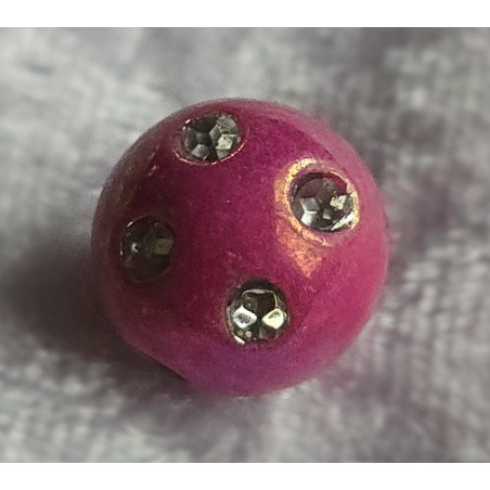 Kunststoff Strassperle mit Schimmer pink