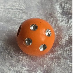Kunststoff Strassperle mit großem Loch orange