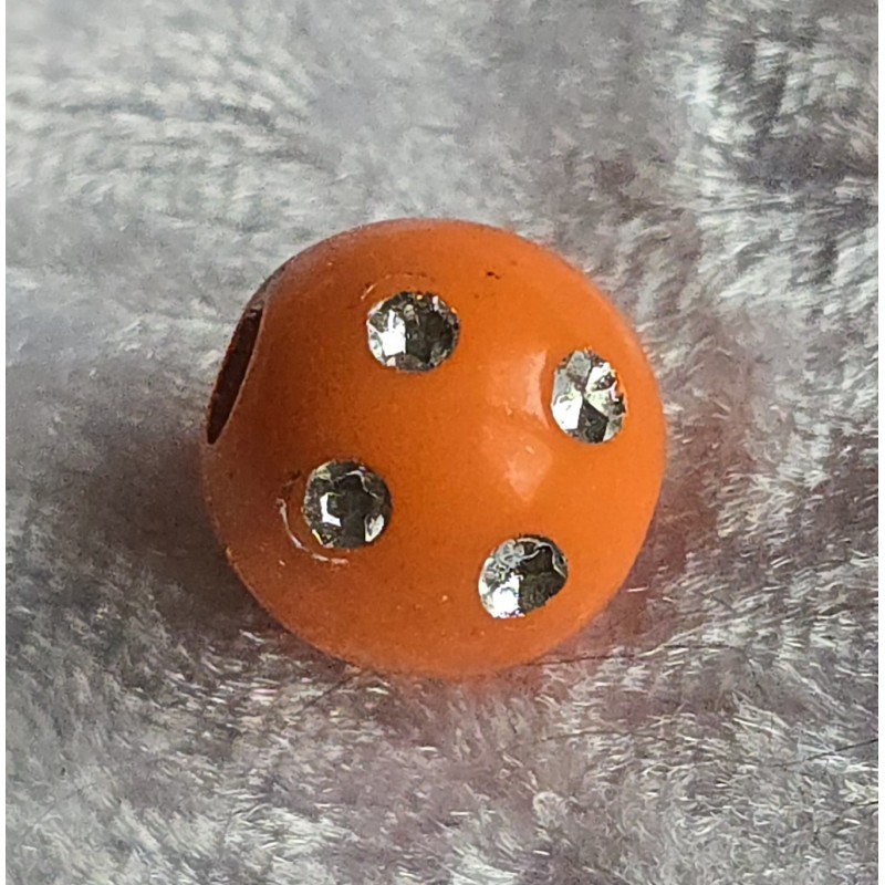 Kunststoff Strassperle mit großem Loch orange