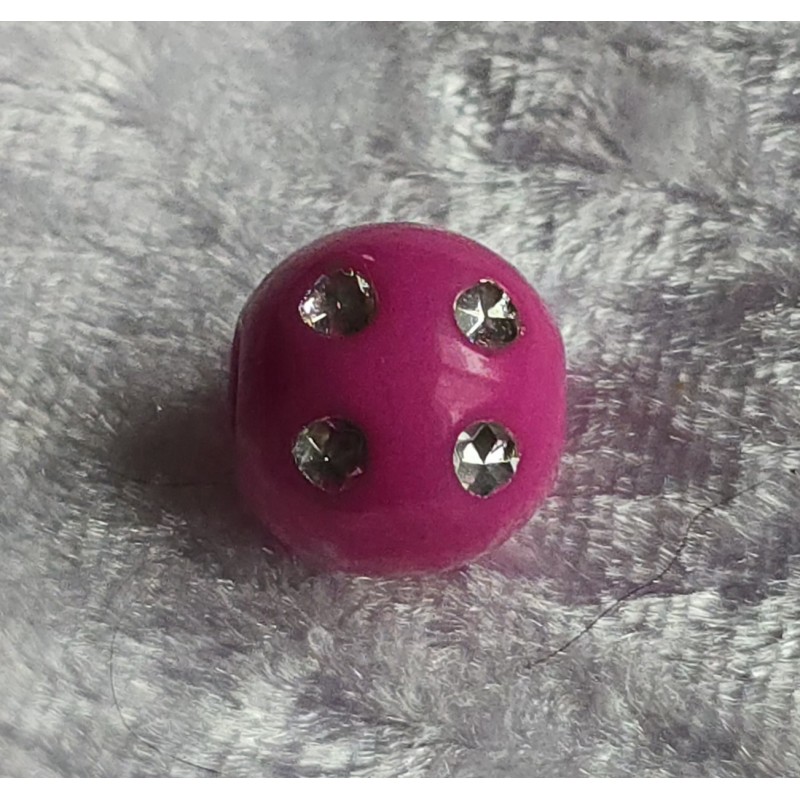 Kunststoff Strassperle mit großem Loch pink