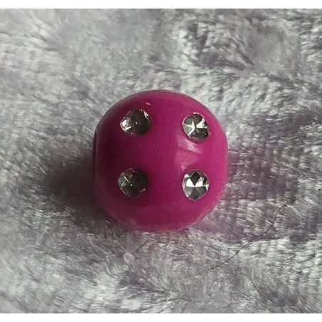 Kunststoff Strassperle mit großem Loch pink