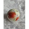 Stein Perle weiss/rot Mohnblume