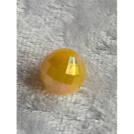 Kunststoff Perle mit Struktur gelb-orange