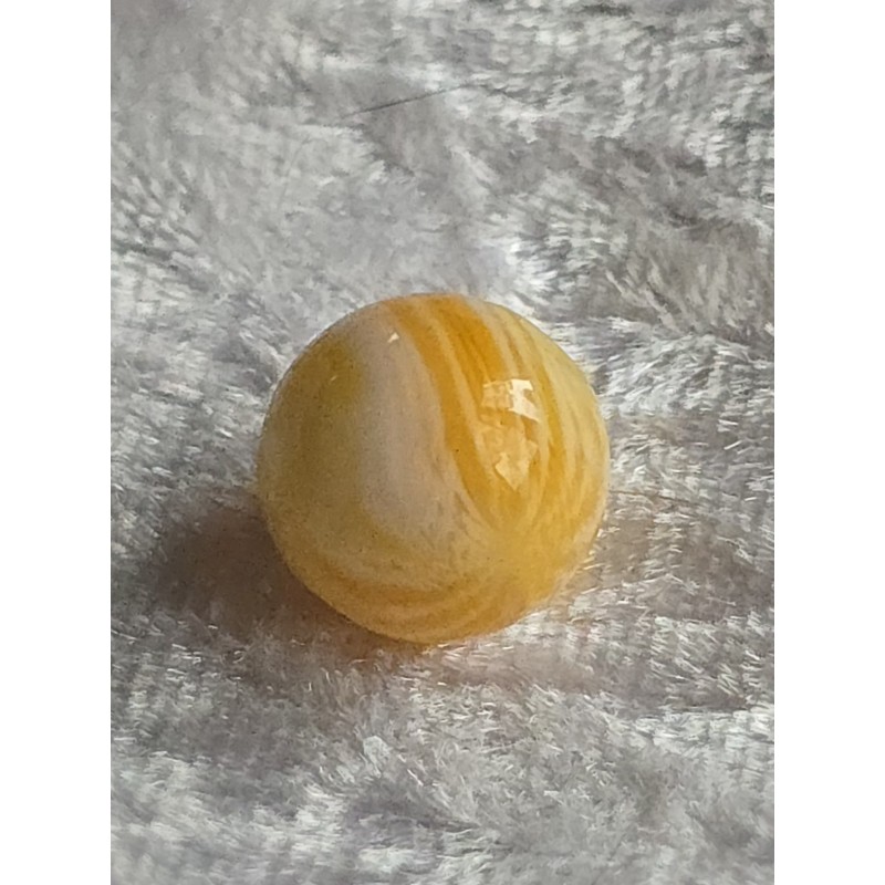 Kunststoff Perle orange/weiss