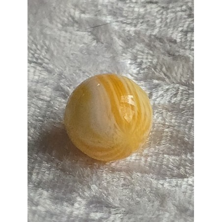 Kunststoff Perle orange/weiss