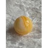 Kunststoff Perle orange/weiss