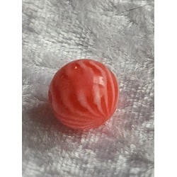 Kunststoff Perle rot/weiss
