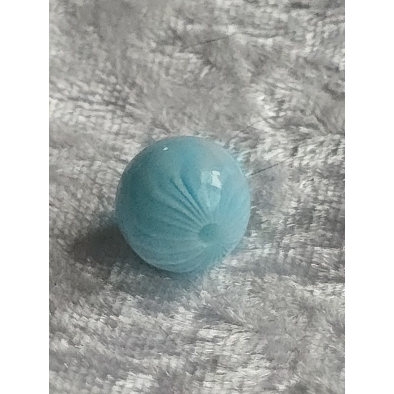 Kunststoff Perle hellblau/weiss